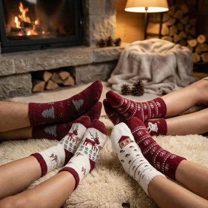 Limited Edition – Winterliche Socken am Kamin