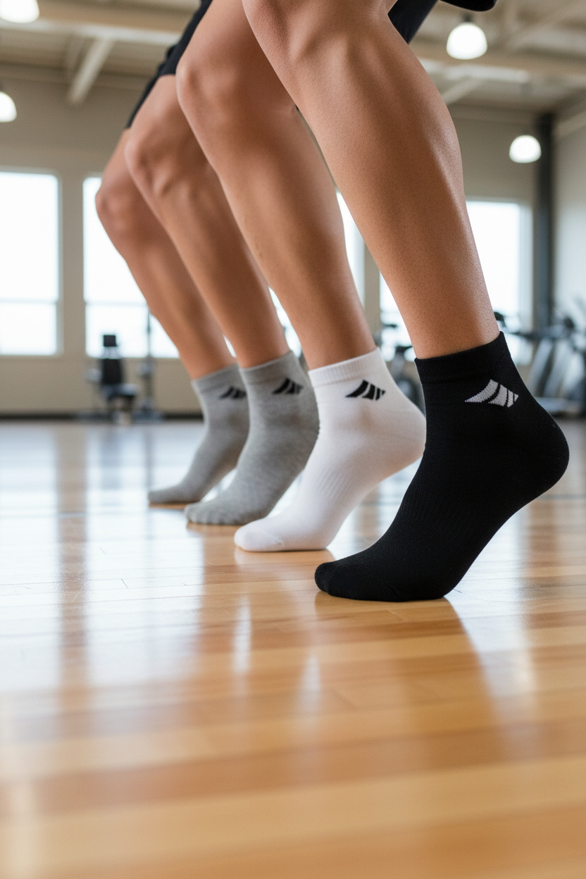 Quarter Socken Grau Weiß Schwarz Sport Lifestyle