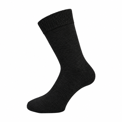 Schwarze Socke auf weißem Hintergrund